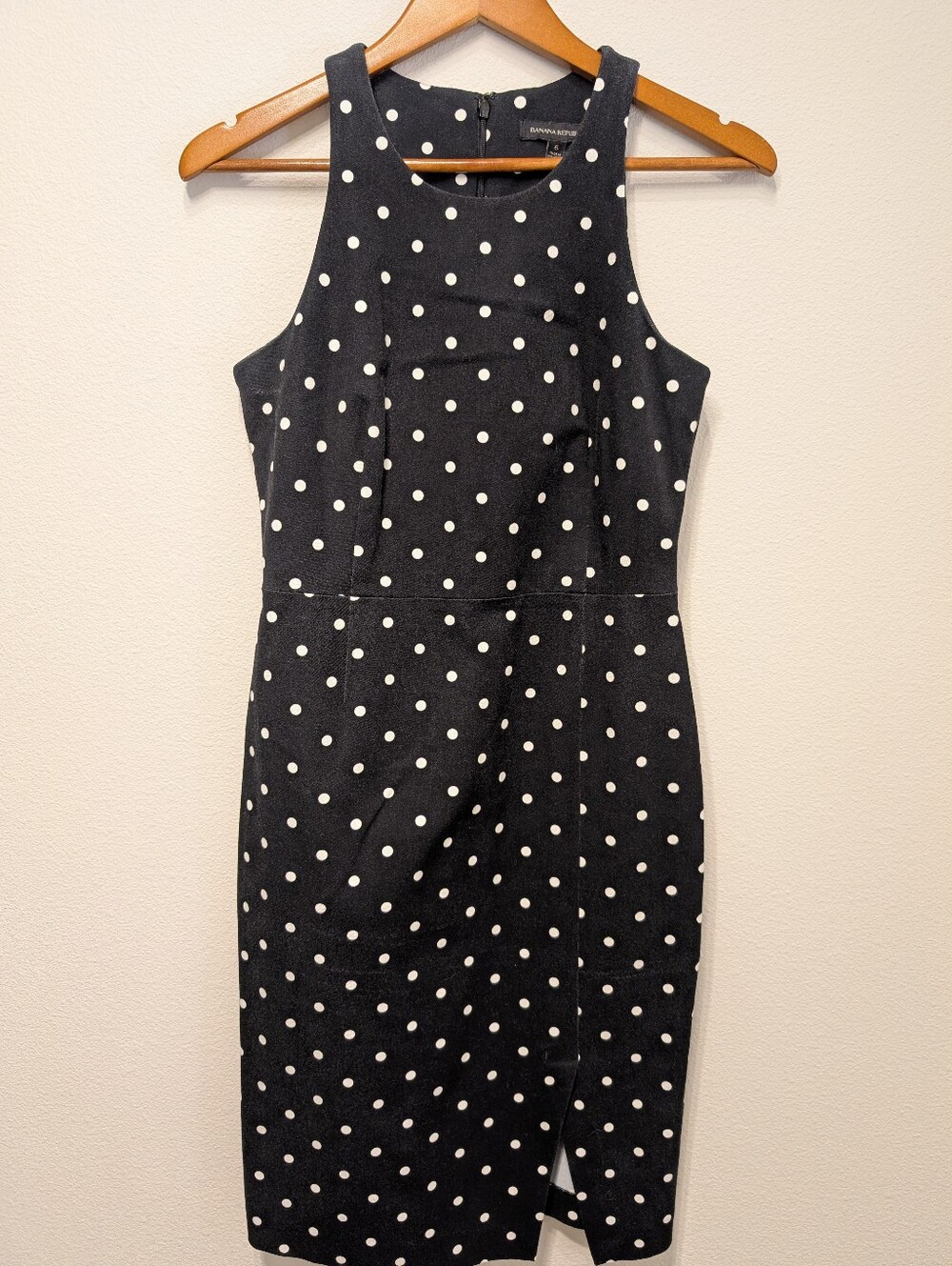Banana Republic Black and White Polka Dot Midi Dress